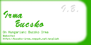 irma bucsko business card